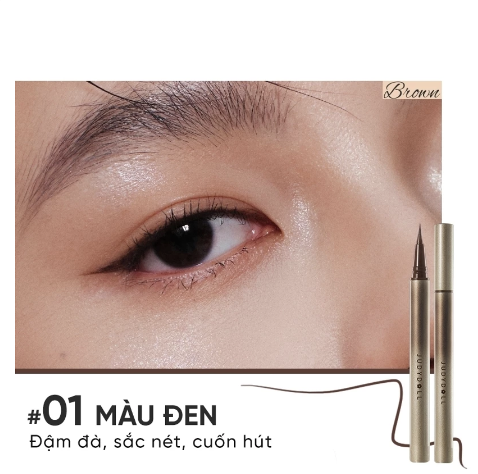 Bút Kẻ Mắt Nước #01 Đen JUDYDOLL Precision Liquid Eyeliner Mực đều Đậm màu Đầu mảnh Bền Màu Lâu trôi 0,8ml