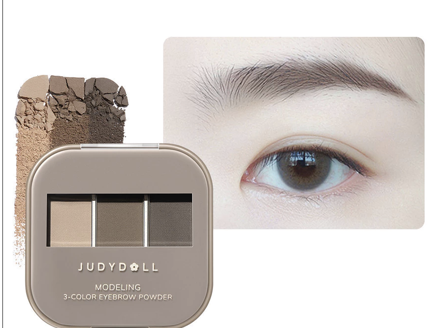 Phấn Kẻ Chân Mày #02 Nâu Đậm JUDYDOLL 3 Color Eyebrow Powder Mịn Lì Lên Màu Chuẩn Phẩy Sợi Tự Nhiên Chống Nước Lâu Trôi 2g