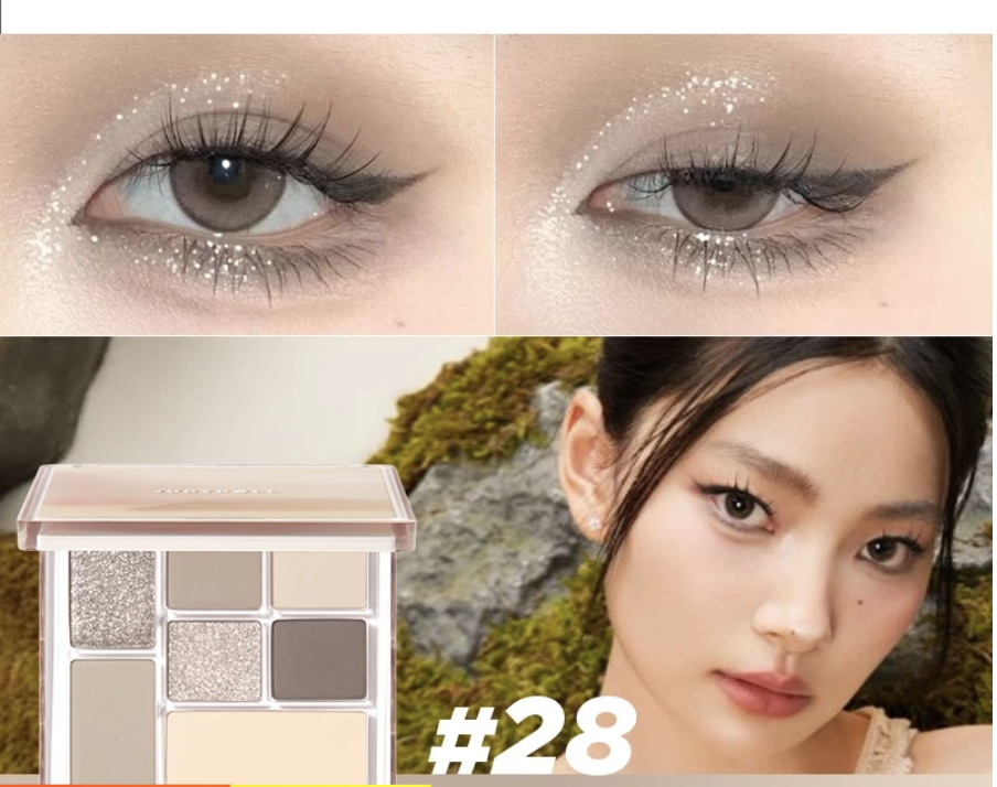 Phấn Mắt 7 Màu #28 Gỗ Smokde JUDYDOLL All-In-One Palette Đa năng Kẻ mắt Má hồng Tạo khối Bắt sáng Mềm mịn Lên màu tốt Dễ tán Có nhũ mắt lấp
