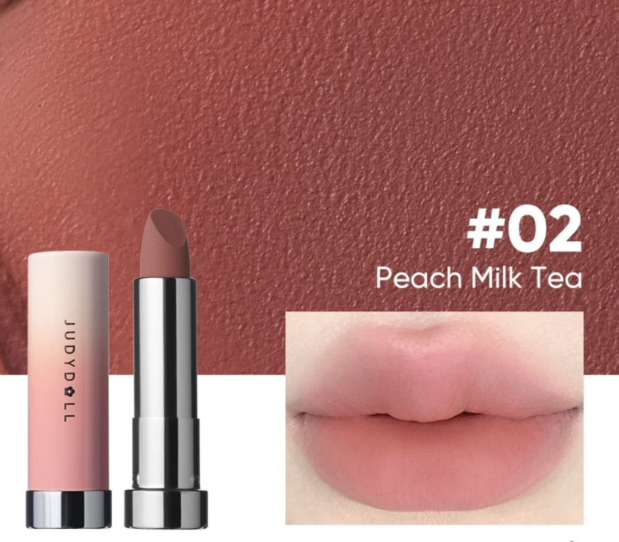 Son Lì #02 Cam Đất JUDYDOLL Velvet Matte Lipstick Son thỏi Ẩm mướt Bơ mịn Mờ vân môi 3,6g